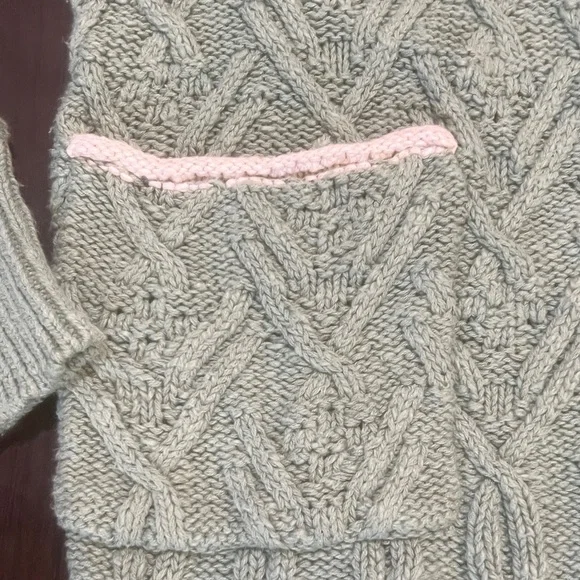 Free People Montana Cable Oversized Mint Green Knit Cardigan Size XS - Picture 3 of 8